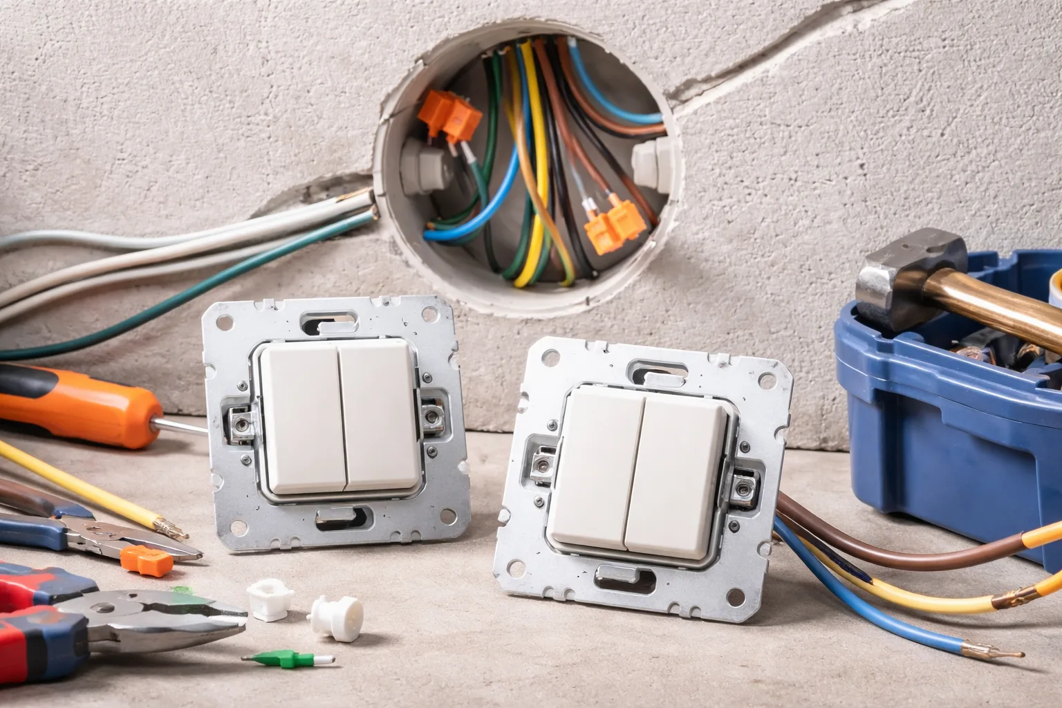 Схема подключения проходного выключателя: управление светом из двух мест